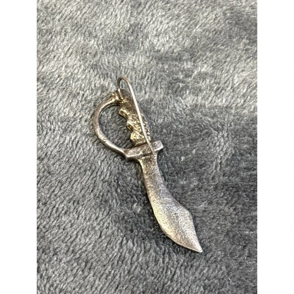 Vintage Sterling Silver 925 Dagger Single Earring Accessory Unique Medieval